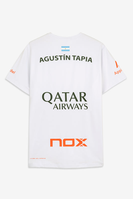 AGUSTIN TAPIA SPONSORS AT10 WHITE T-SHIRT 2025